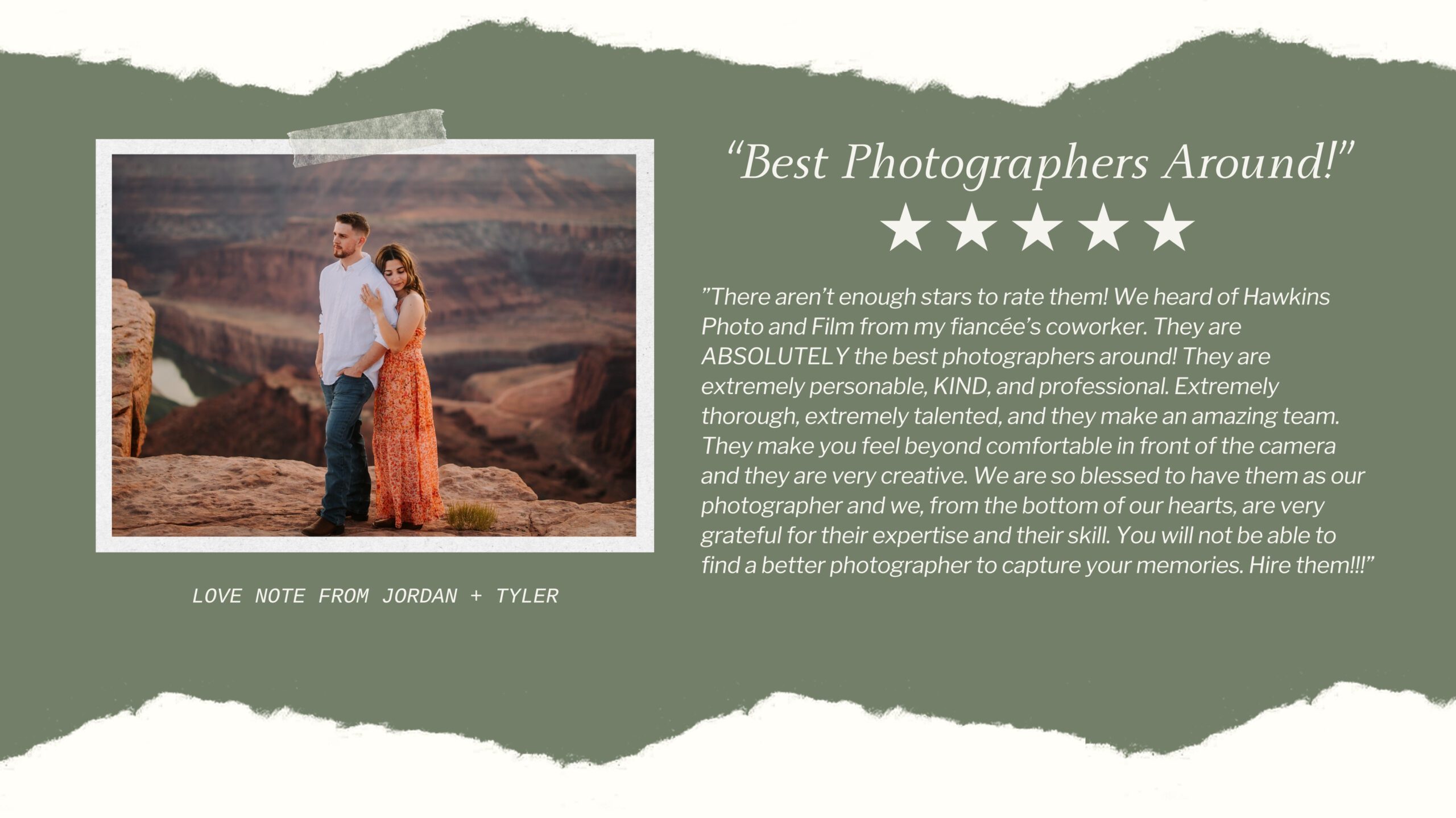 Jordan + Tyler Engagement Testimonial